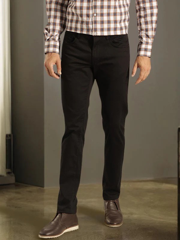 Indian Terrain Men's Slim Fit Solid Black Trousers